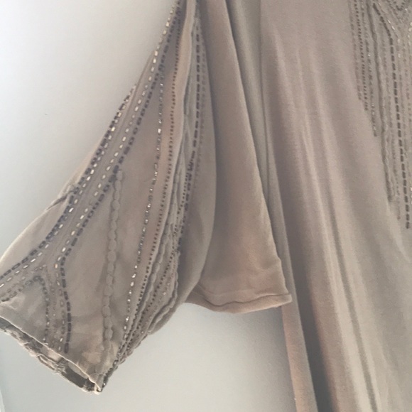 Anthropologie One September Beige Beaded Blouse - Picture 6 of 9